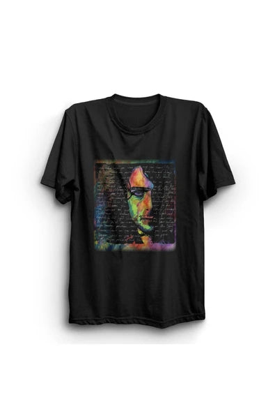 Pink Floyd Renkli portre baskılı siyah tişört