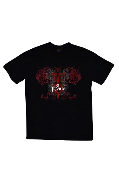 fame-stoned Trivium Baskılı Unisex %100 Pamuk Siyah T-shirt