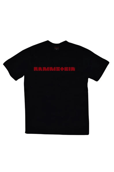 fame-stoned Rammstein Baskılı Unisex %100 Pamuk Siyah T-shirt