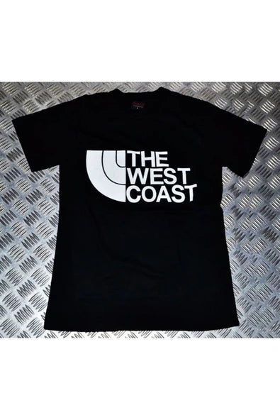 West Coast baskılı siyah tişört
