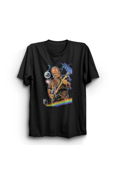 fame-stoned Pink Floyd Baskılı Unisex %100 Pamuk Siyah T-shirt