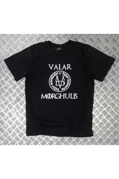 fame-stoned Game Of Thrones Baskılı Unisex %100 Pamuk Siyah T-shirt