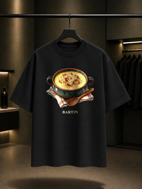Bartın Pumpum Çorbası baskılı siyah t-shirt