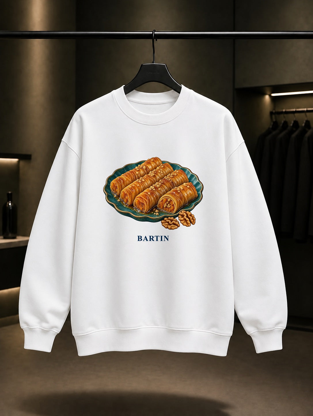 Bartın Kabak Burmasi baskılı beyaz sweatshirt