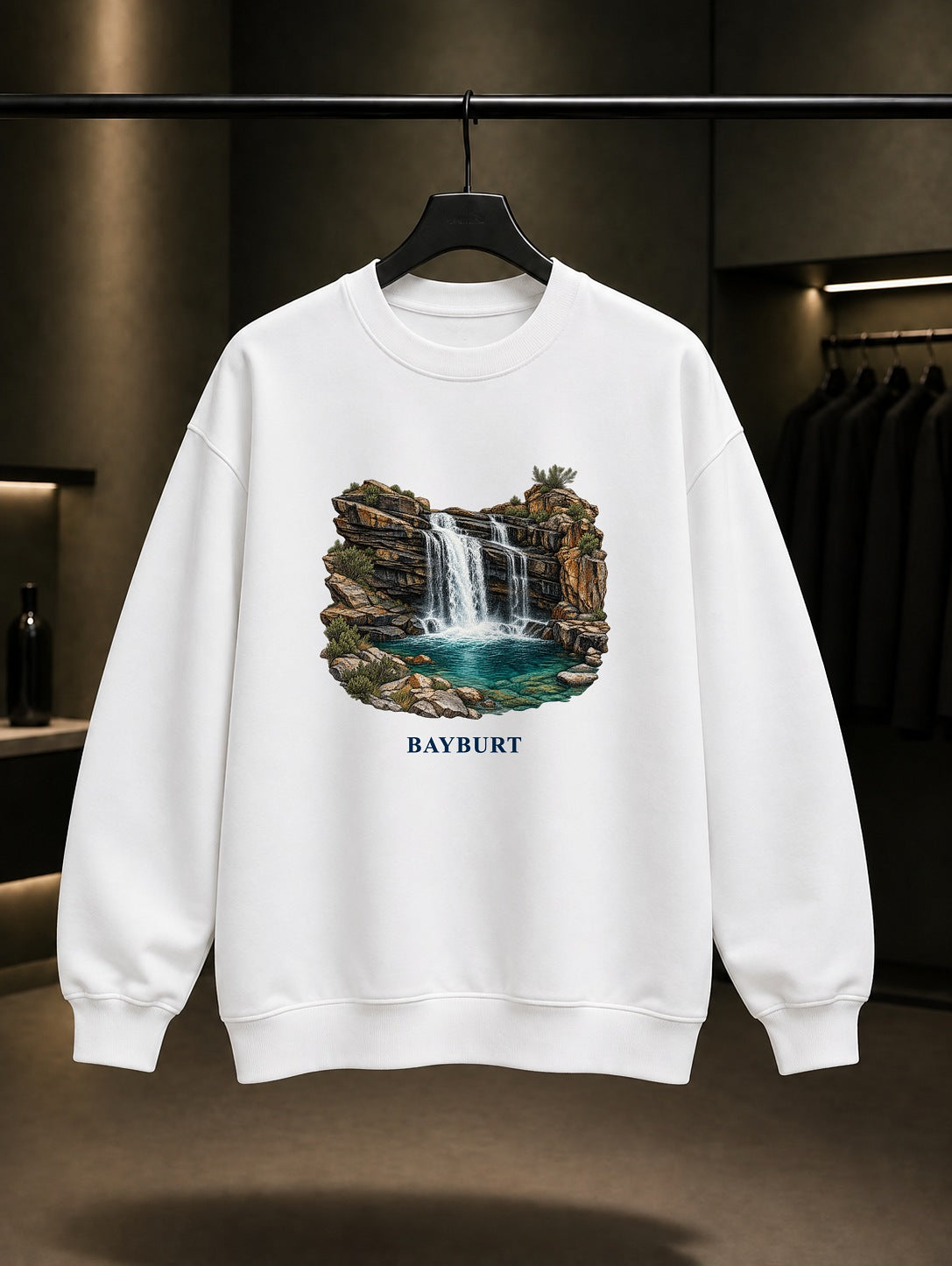 Bayburt Sırakayalar baskılı beyaz sweatshirt