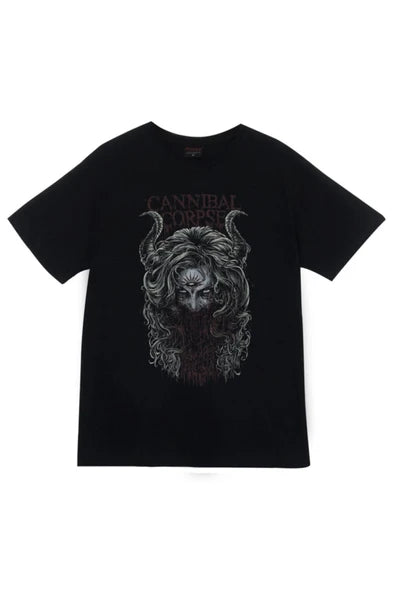 fame-stoned Cannibal Corpse Baskılı Unisex %100 Pamuk Siyah T-shirt