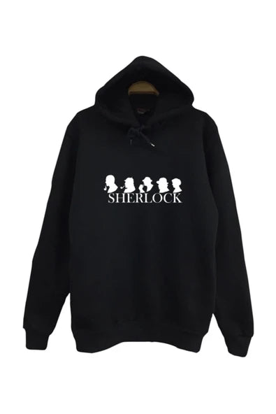 fame-stoned Sherlock Holmes Baskılı Kapüşonlu Sweatshirt