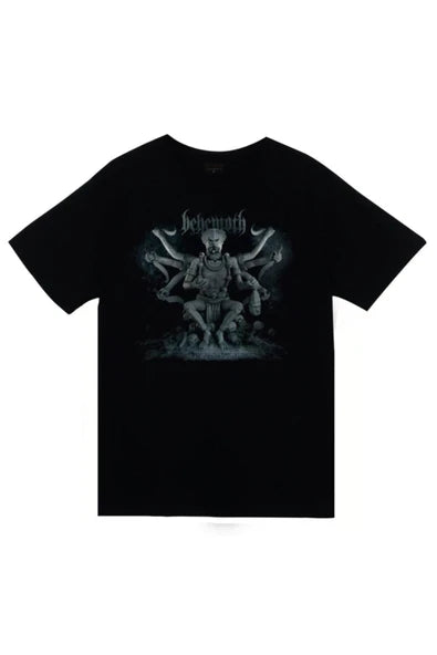 fame-stoned Behemoth Baskılı Unisex %100 Pamuk Siyah T-shirt
