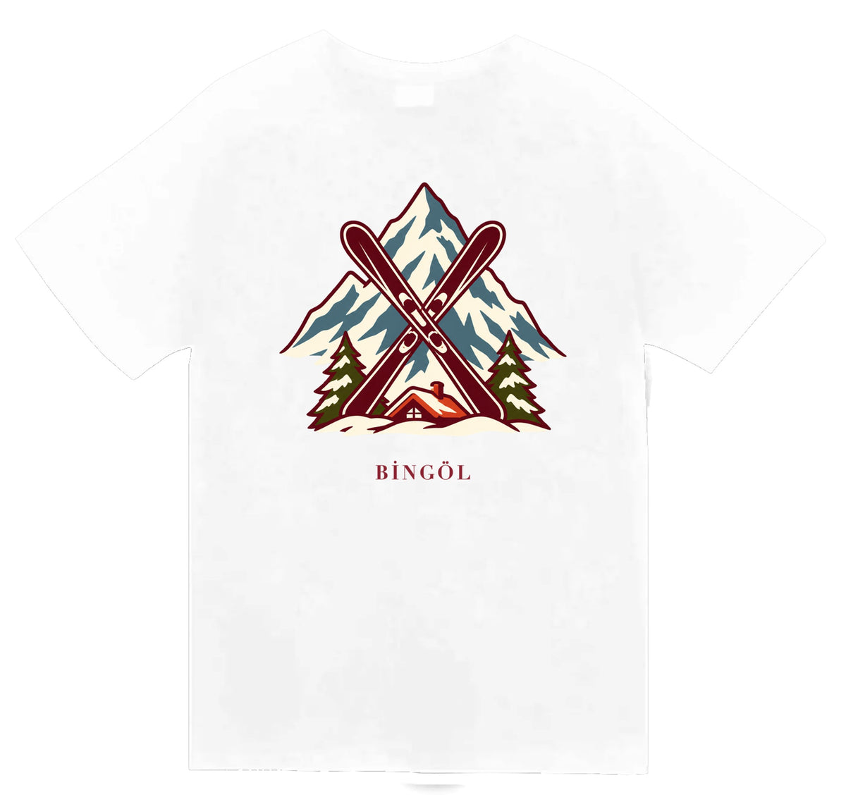 Bingöl Hesarek Kayak Merkezi baskılı beyaz t-shirt