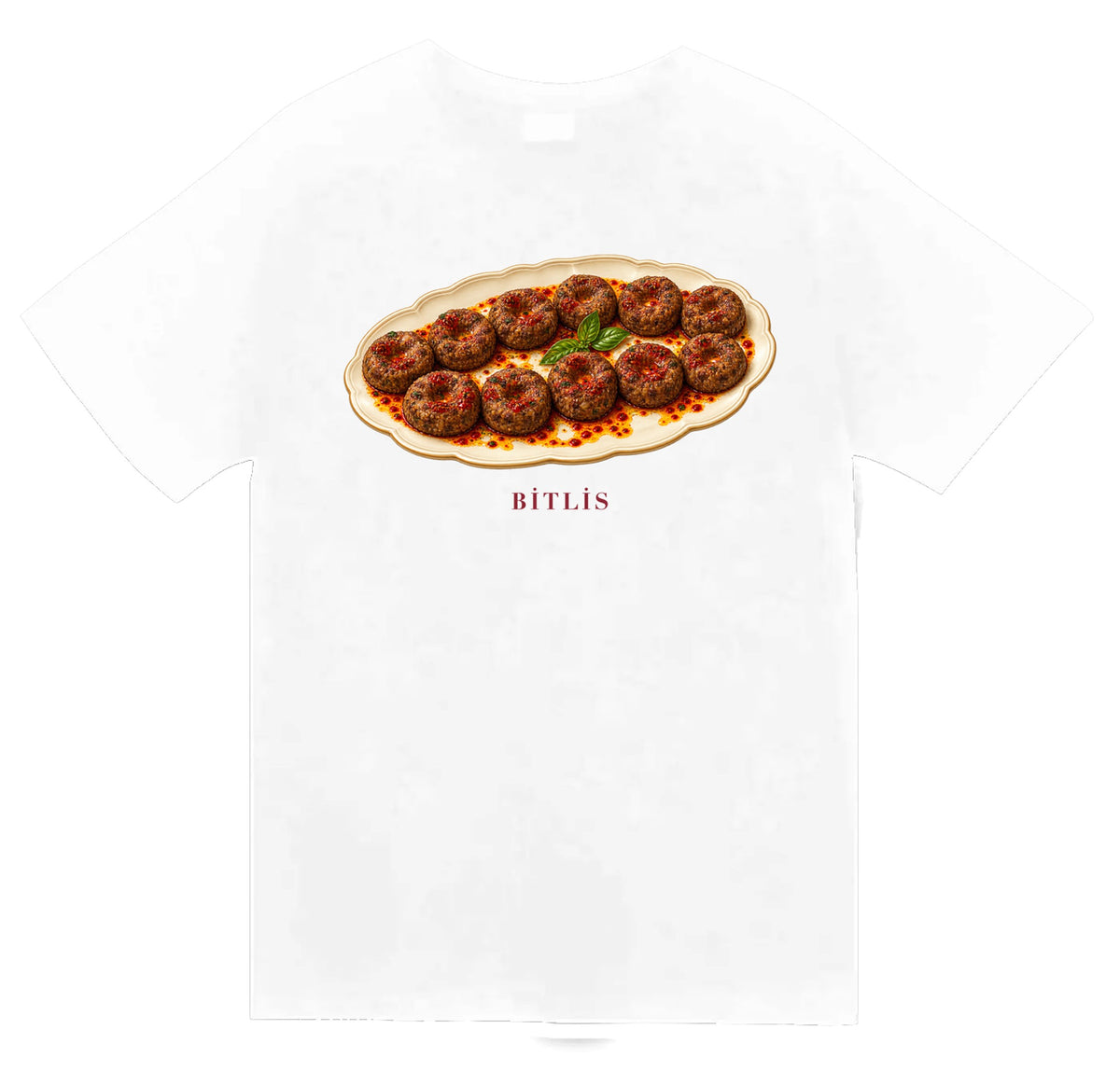Bitlis Ciğer Taplaması baskılı beyaz t-shirt