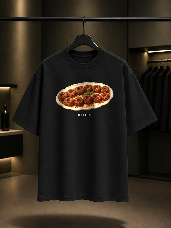 Bitlis Ciğer Taplaması baskılı siyah t-shirt