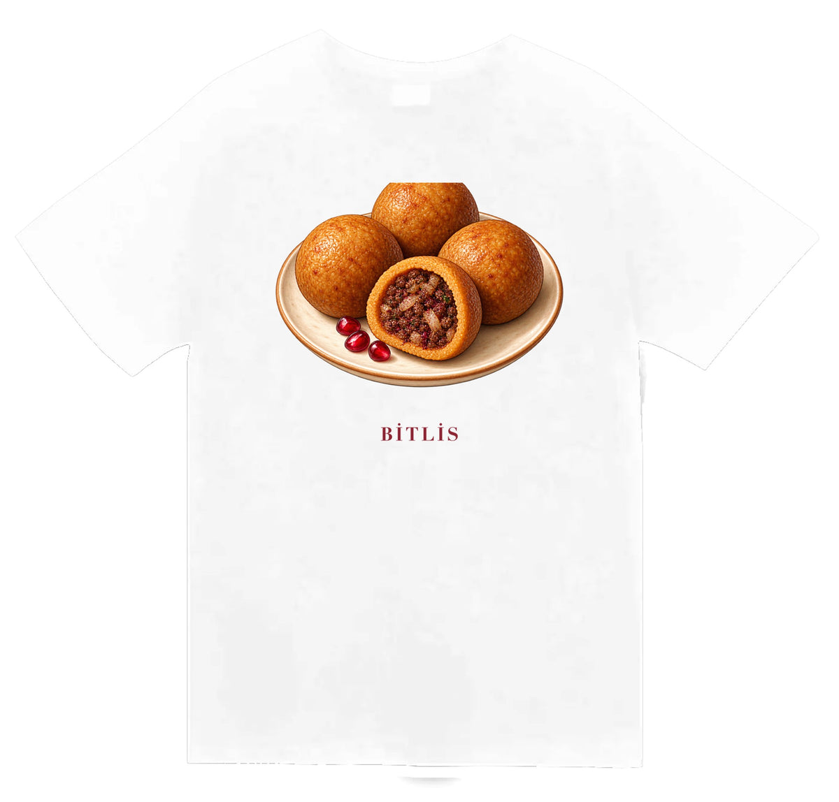 Bitlis İçli Köftesi baskılı beyaz t-shirt