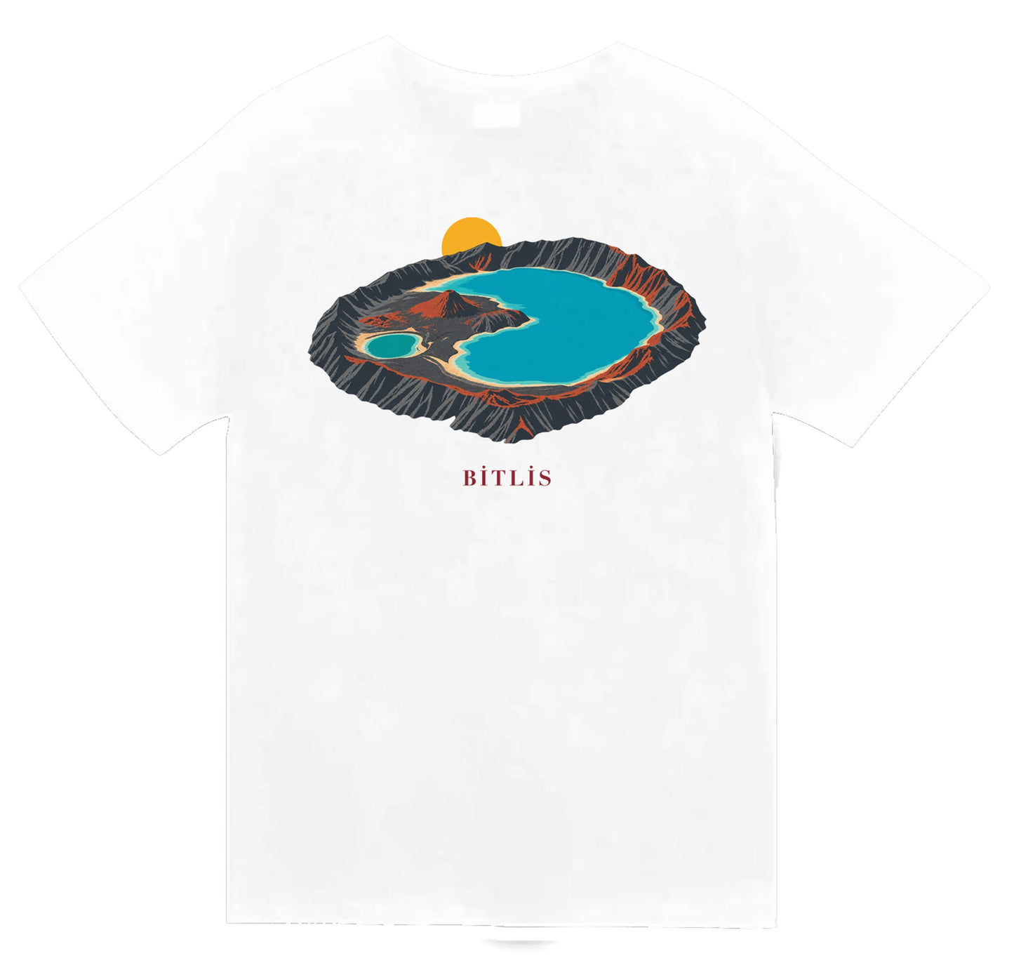 Bitlis Nemrut Krater Gölü baskılı beyaz t-shirt