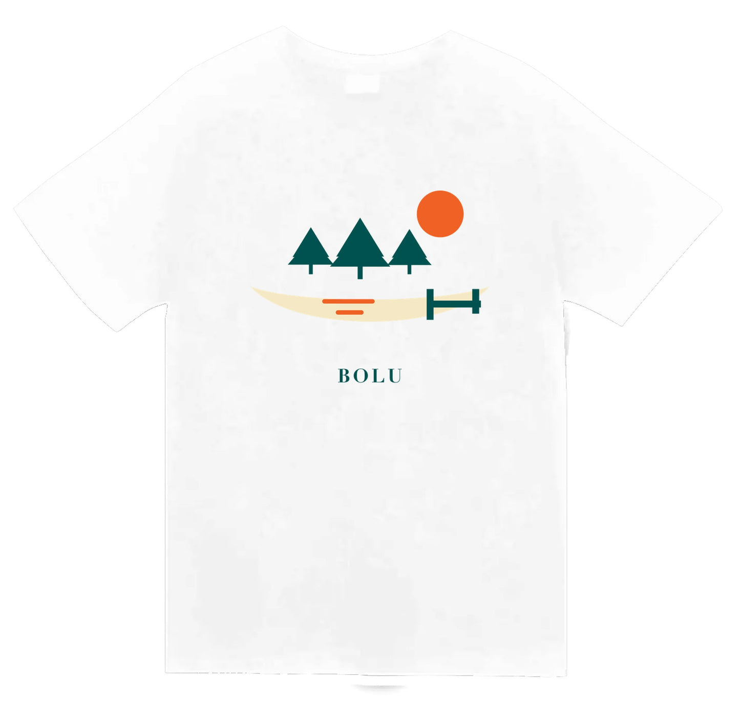 Bolu Abant Gölü baskılı beyaz t-shirt