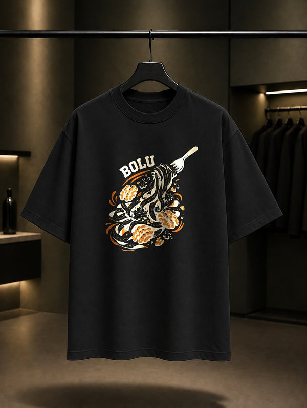 Bolu Mudurnu Saray Helvası baskılı siyah t-shirt