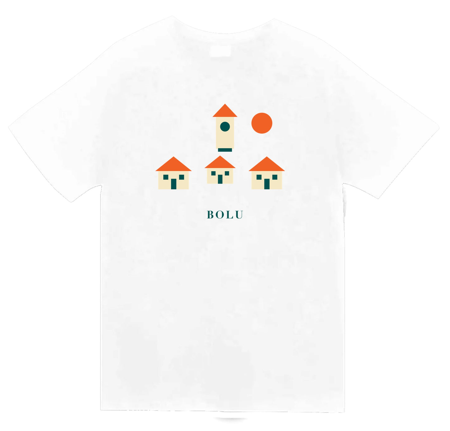 Bolu Mudurnu Tarihi Evleri baskılı beyaz t-shirt