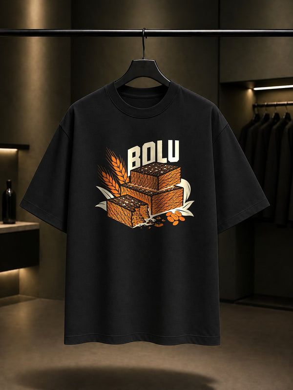 Bolu Yedigöller baskılı siyah t-shirt