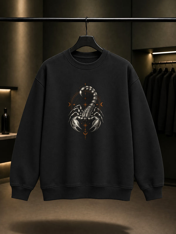 Akrep Burcu — Yıldızlı Çember Baskılı Unisex %100 Pamuk Sweatshirt