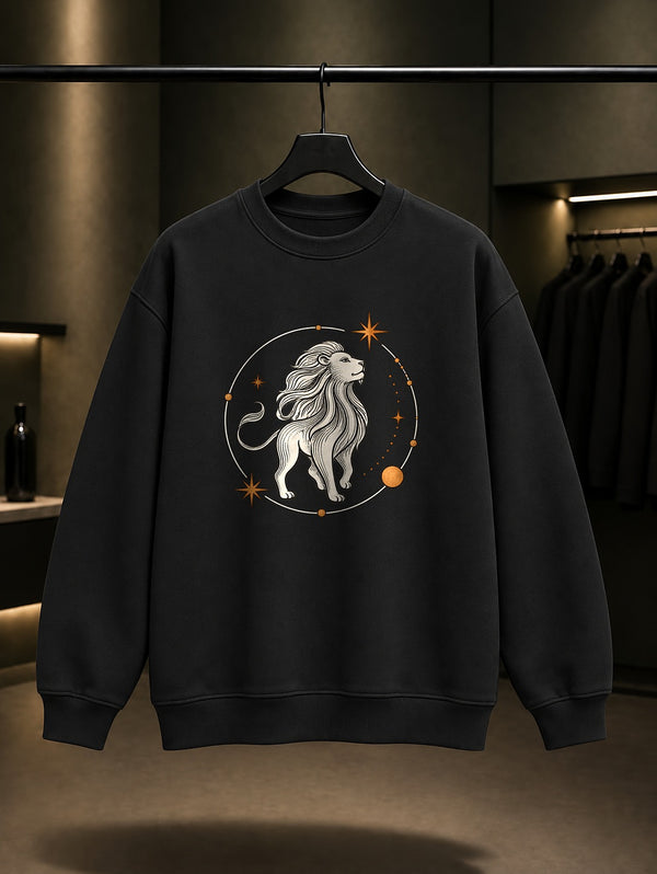 Aslan Burcu — Yıldız Yayı Baskılı Unisex %100 Pamuk Sweatshirt