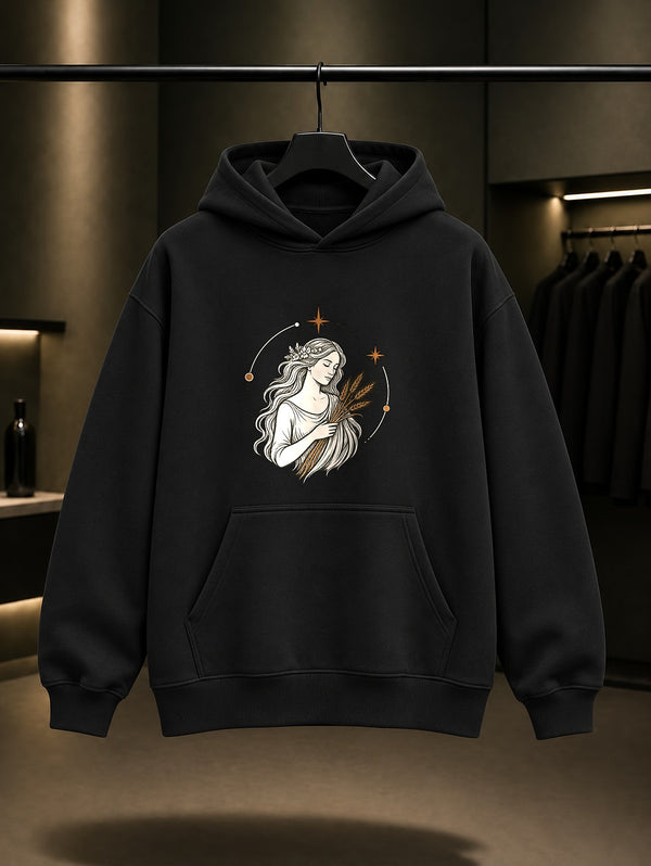 Başak Burcu — Yıldız Yayı Baskılı Unisex %100 Pamuk Kapüşonlu Sweatshirt