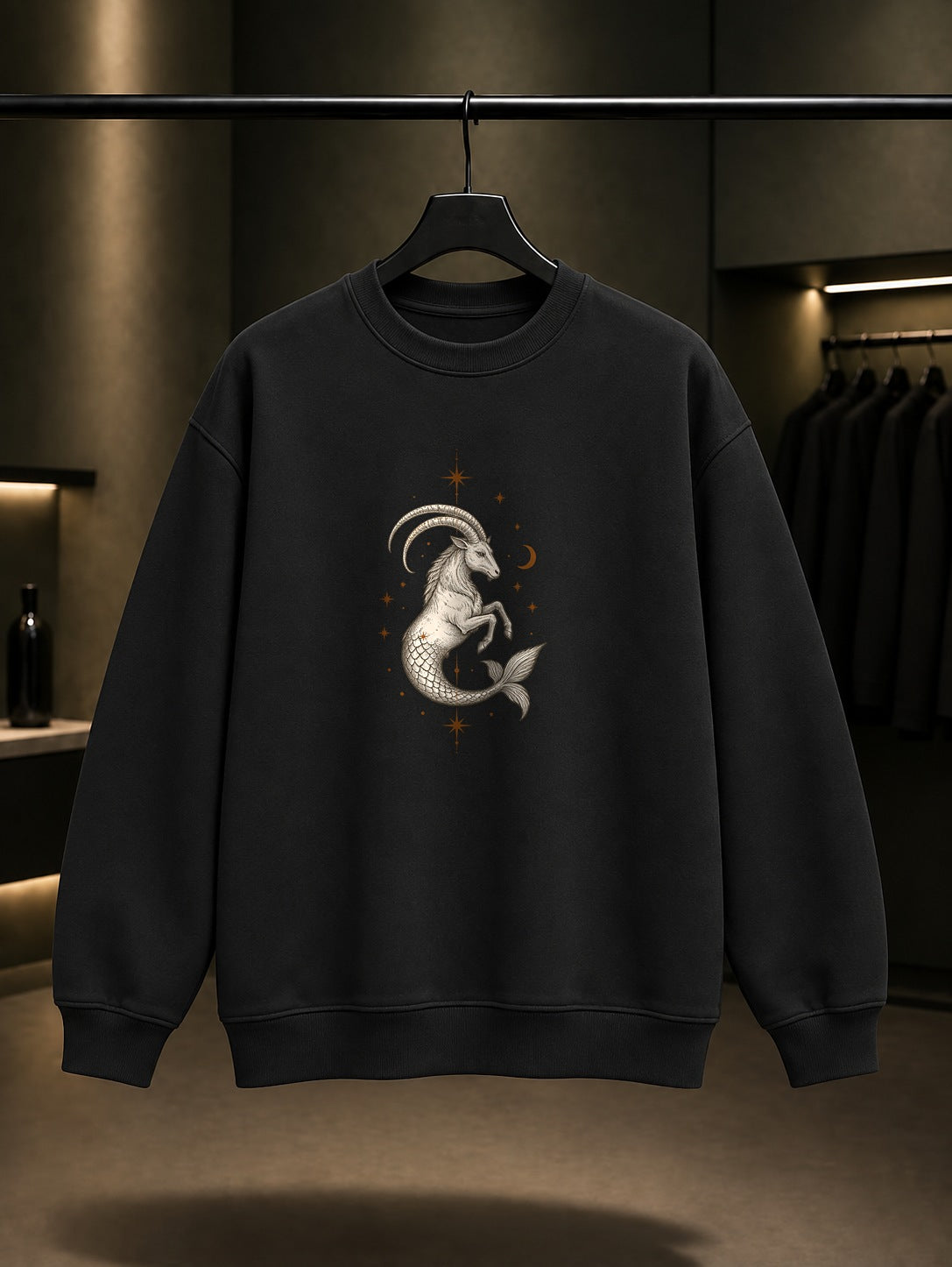 Oğlak Burcu — Sade Yıldız Baskılı Unisex %100 Pamuk Sweatshirt