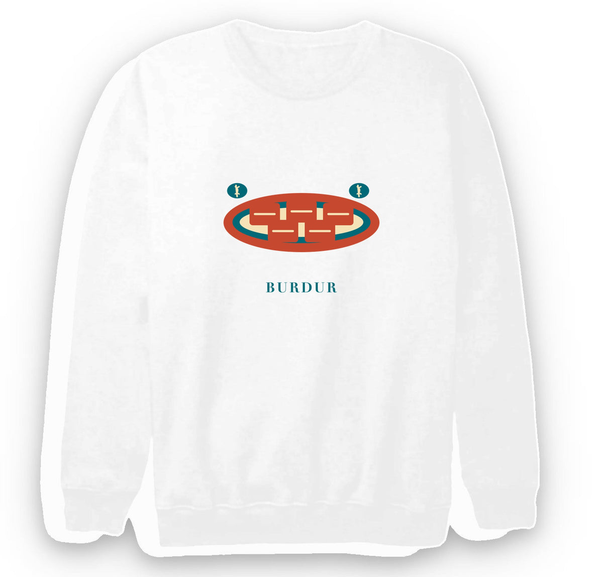 Burdur Ceviz Ezmesi baskılı beyaz sweatshirt