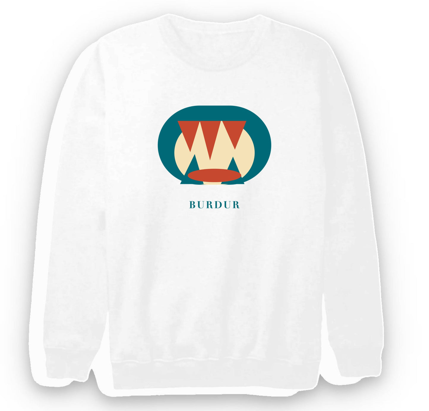 Burdur İnsuyu Mağarası baskılı beyaz sweatshirt