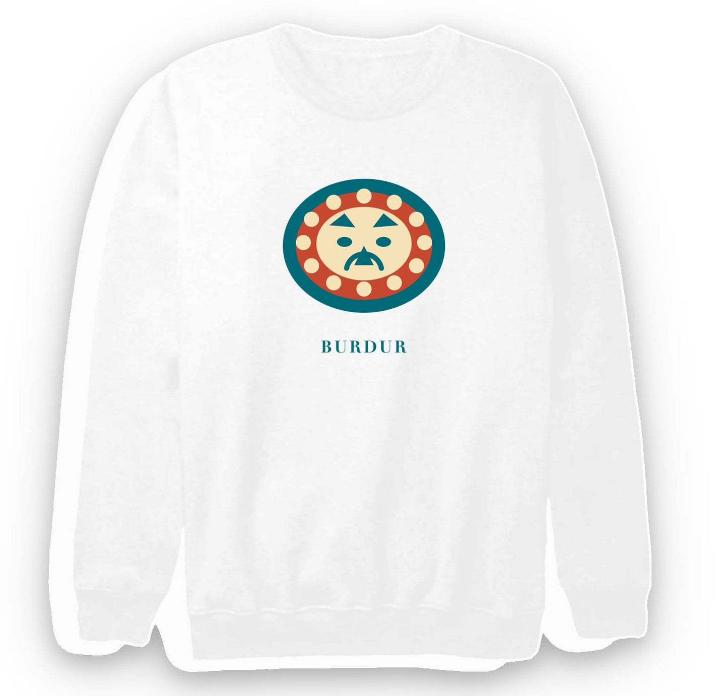 Burdur Kibyra Medusa baskılı beyaz sweatshirt