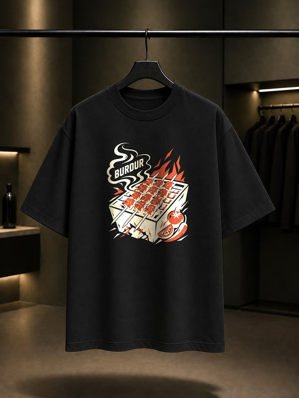 Burdur Sagalassos baskılı siyah t-shirt