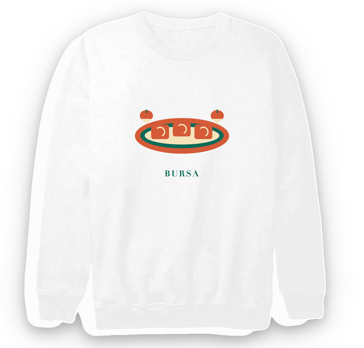 Bursa Kestane Şekeri baskılı beyaz sweatshirt