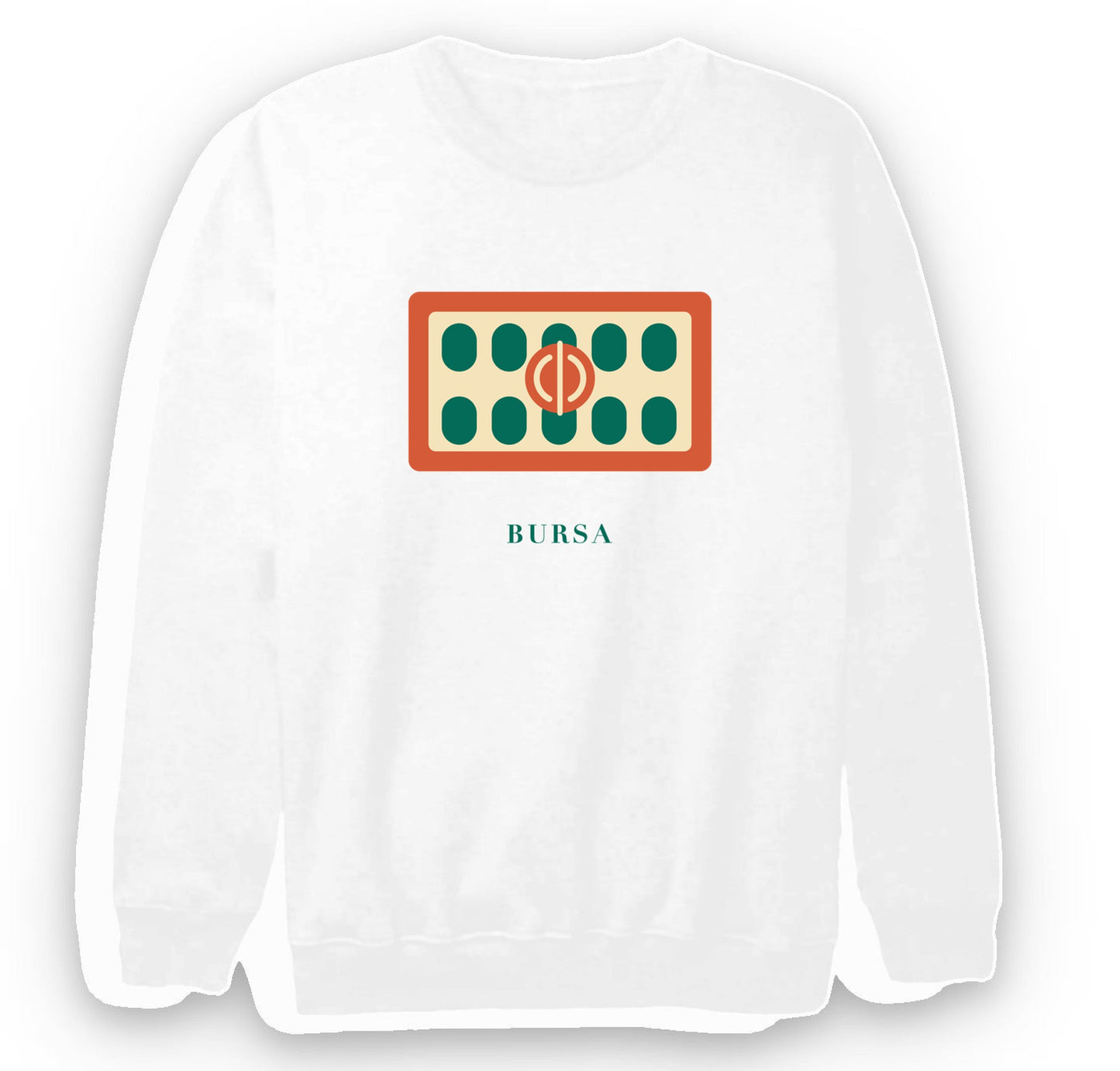 Bursa Koza Han baskılı beyaz sweatshirt