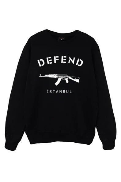 Fame Stoned baskılı siyah sweatshirt