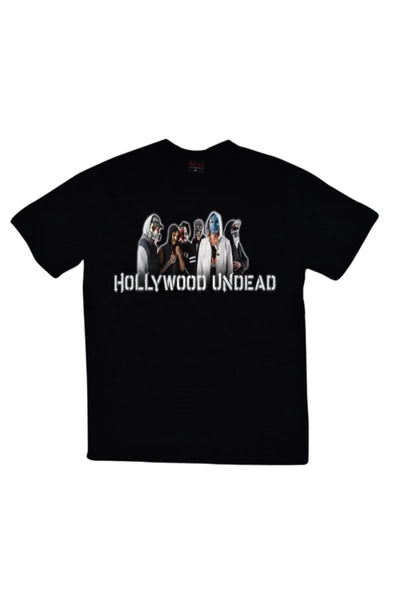 fame-stoned Unisex Siyah Hollywood Undead Baskılı T-shirt