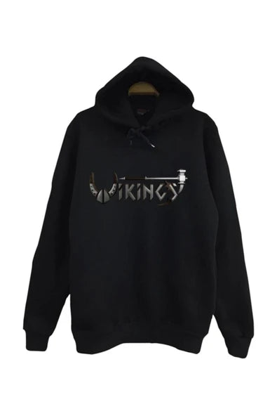 fame-stoned Vikings Baskılı Kapüşonlu Sweatshirt