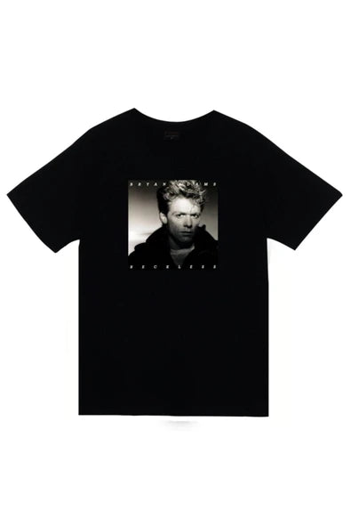 fame-stoned Bryan Adams Baskılı Unisex %100 Pamuk Siyah T-shirt