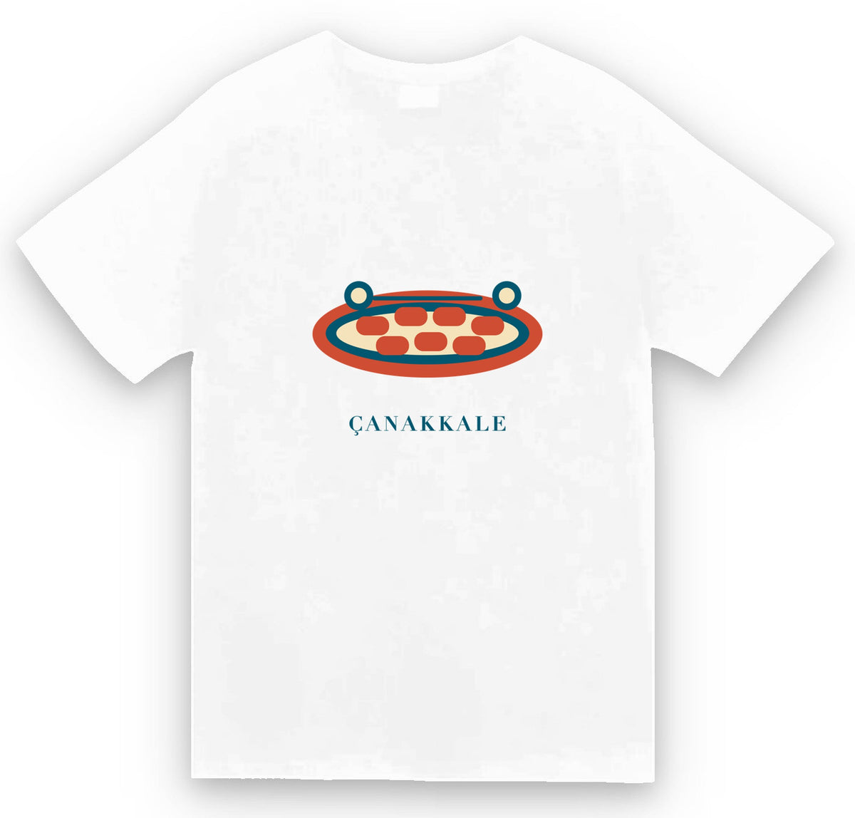 Çanakkale Biga Köftesi baskılı beyaz t-shirt
