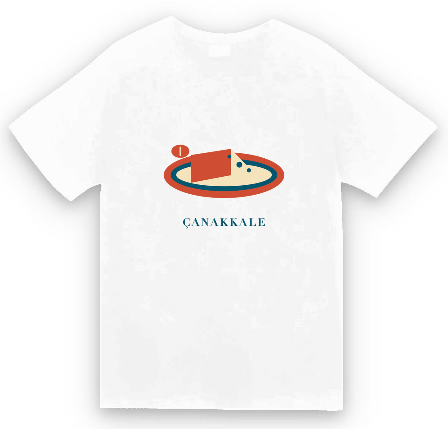 Çanakkale Ezine Peyniri baskılı beyaz t-shirt
