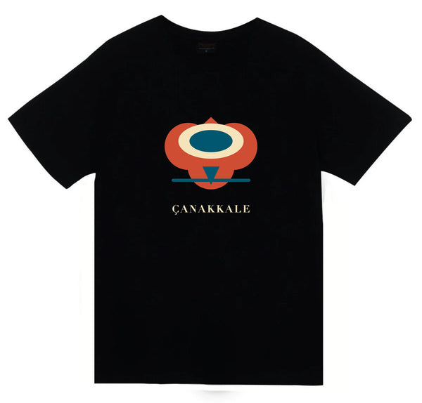 Çanakkale Kilitbahir Kalesi baskılı siyah t-shirt