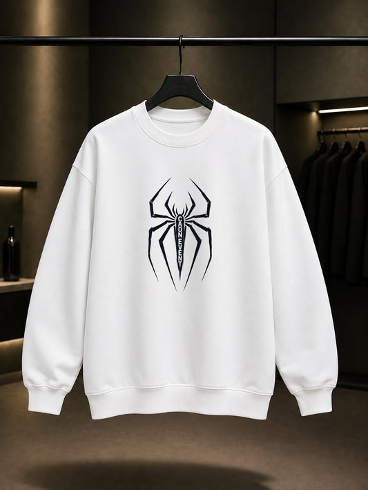Canon Event Örümcek baskılı beyaz sweatshirt