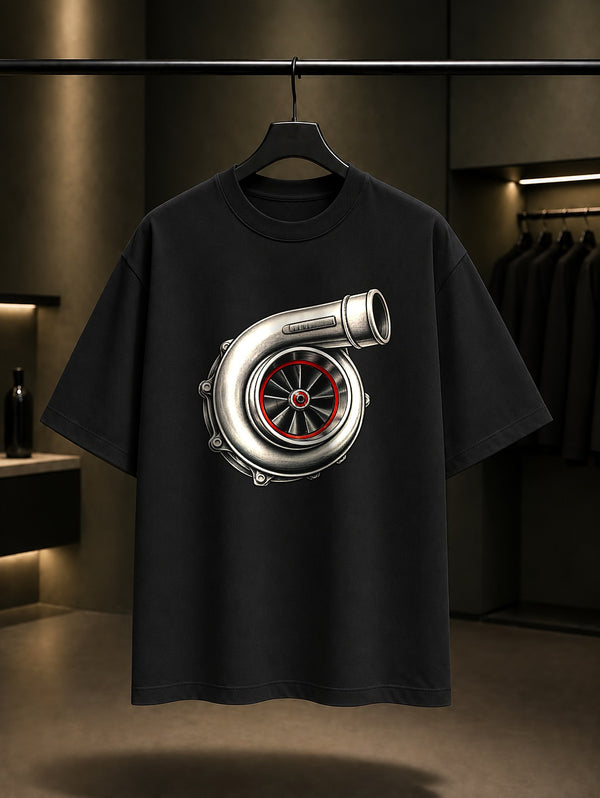 Mini Turbo Baskılı Unisex %100 Pamuk Tişört · Otomobil