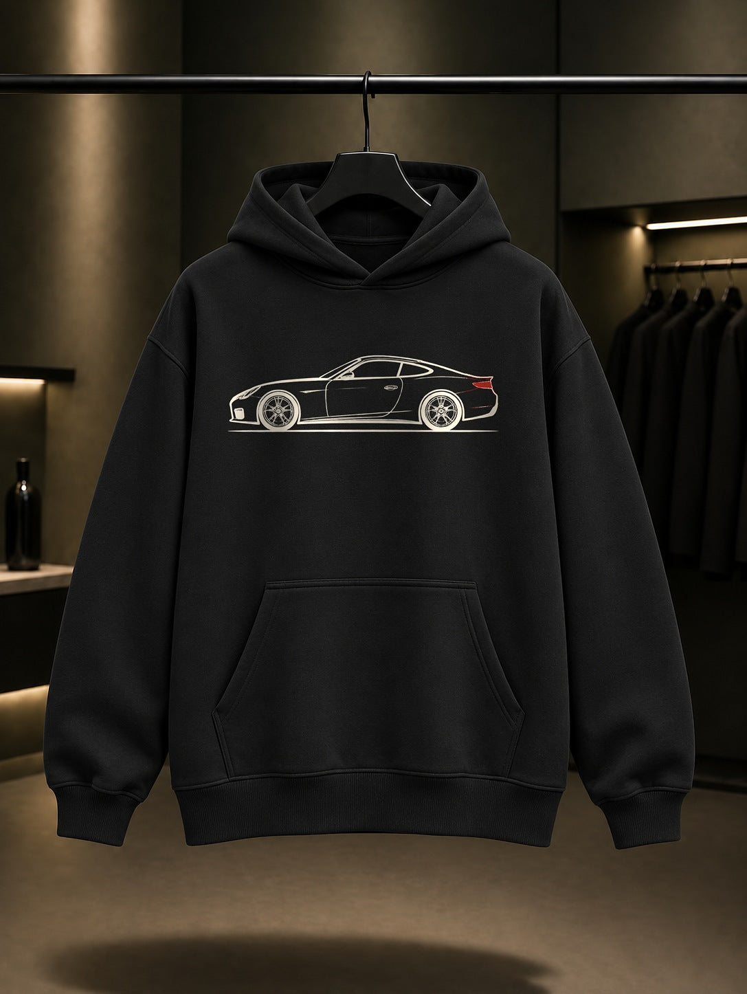 Mini Coupe Baskılı Unisex %100 Pamuk Kapüşonlu Sweatshirt · Otomobil