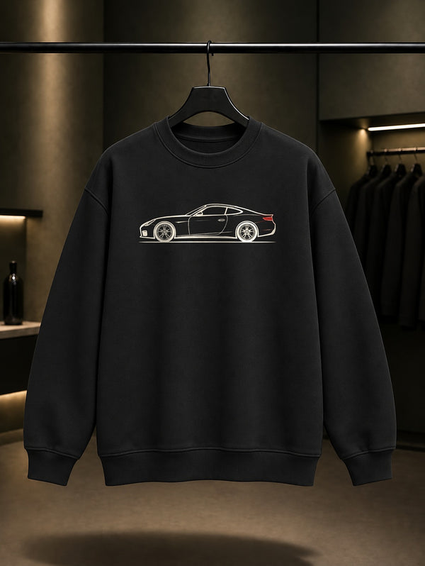 Mini Coupe Baskılı Unisex %100 Pamuk Sweatshirt · Otomobil
