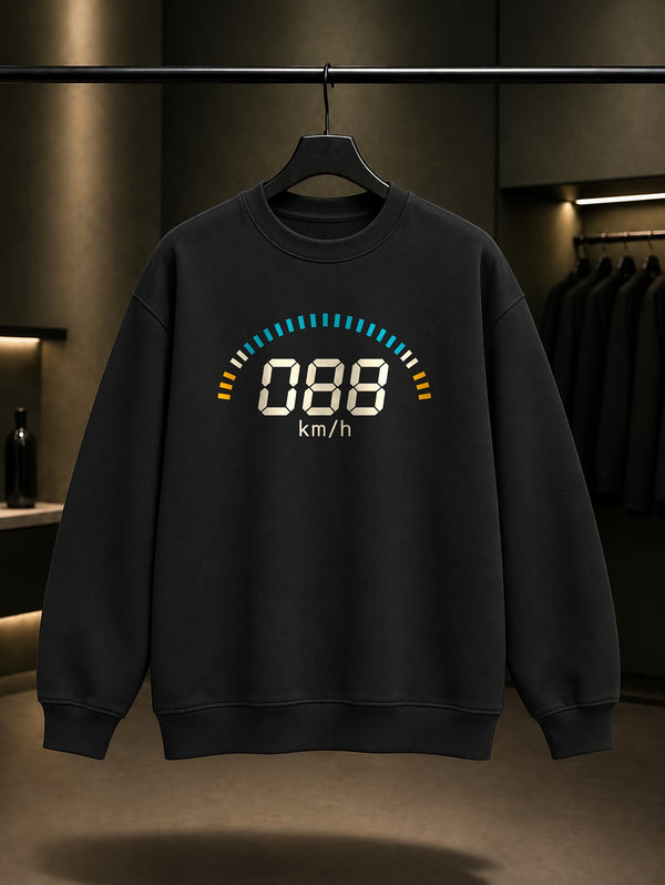 Dijital Hız Baskılı Unisex %100 Pamuk Sweatshirt · Otomobil
