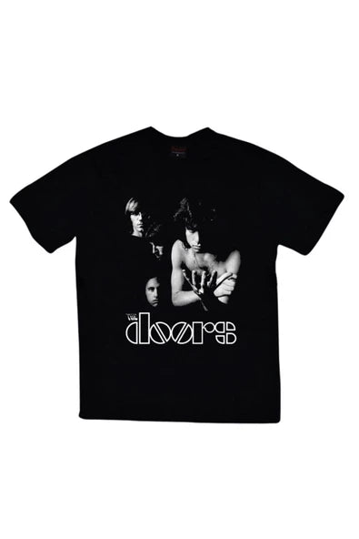 fame-stoned The Doors Baskılı Unisex %100 Pamuk Siyah T-shirt
