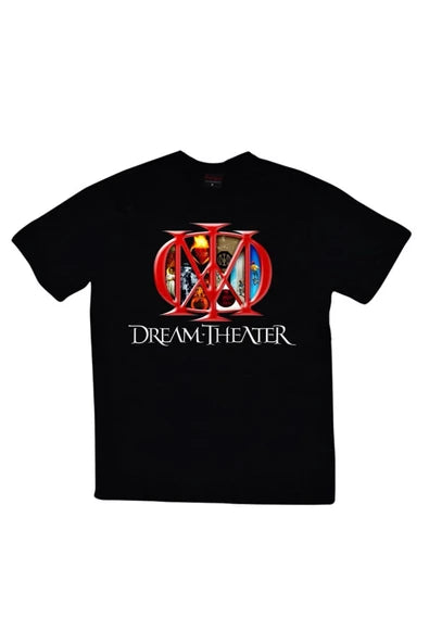 fame-stoned Dream Theater Baskılı Unisex %100 Pamuk Siyah T-shirt