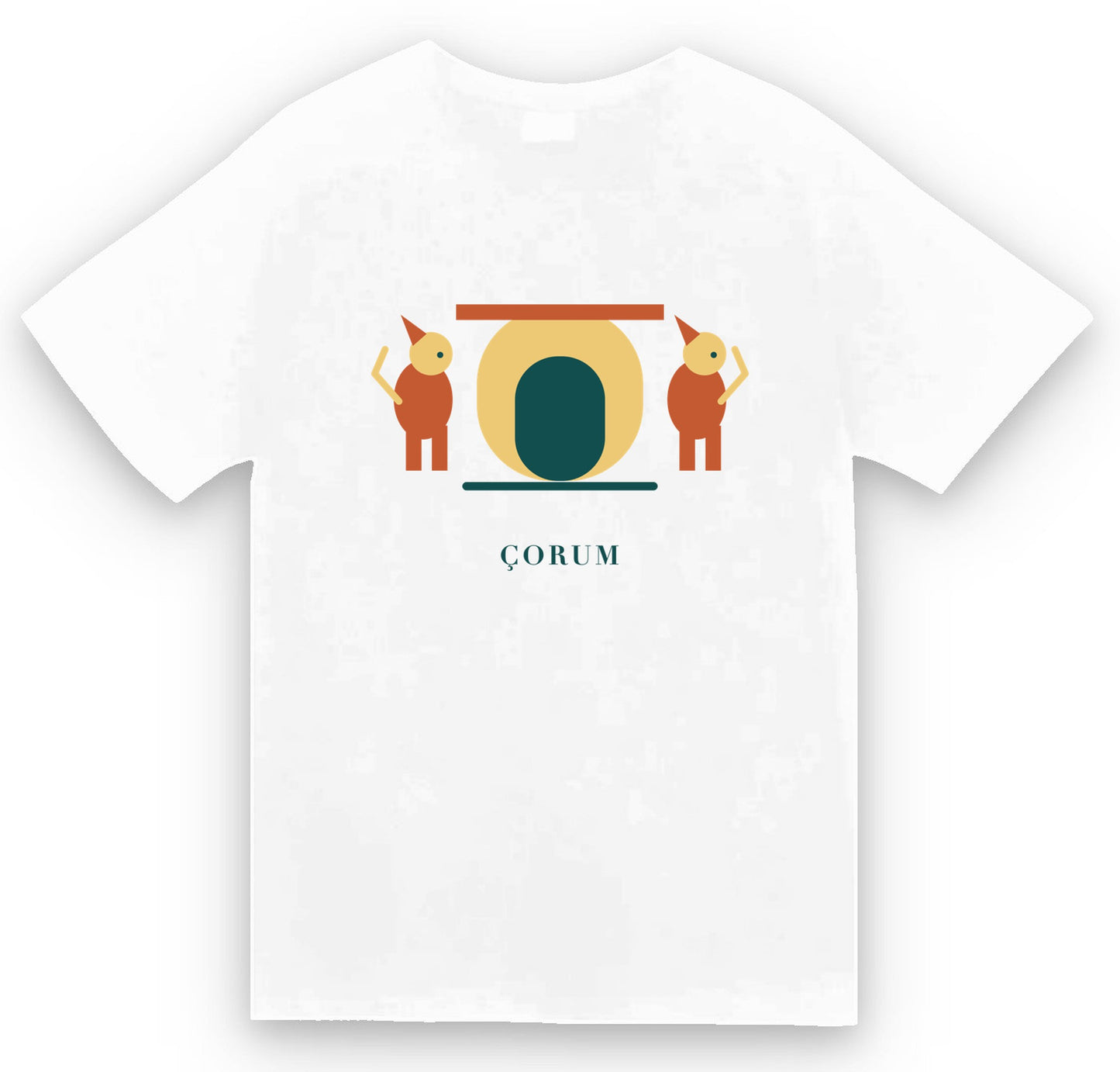 Çorum Hattuşa Aslanlı Kapı baskılı beyaz t-shirt