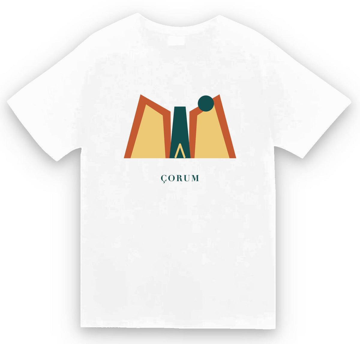 Çorum İncesu Kanyonu baskılı beyaz t-shirt