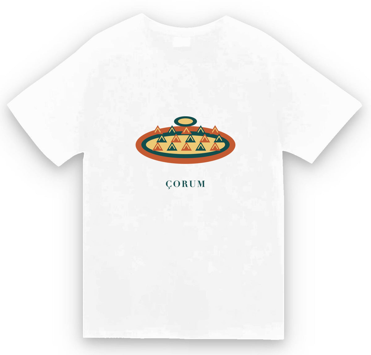 Çorum Kuru Mantısı baskılı beyaz t-shirt