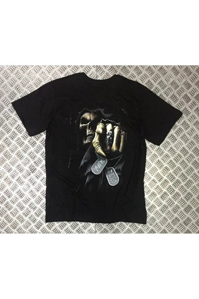 fame-stoned Kuru Kafa Baskılı Unisex %100 Pamuk T-shirt