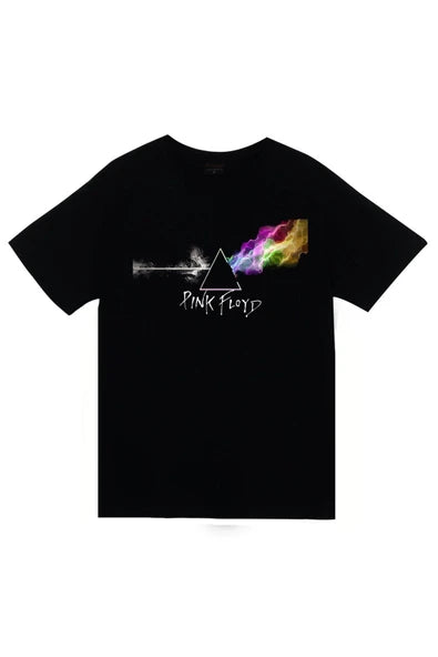 fame-stoned Pink Floyd Baskılı Unisex %100 Pamuk Siyah T-shirt